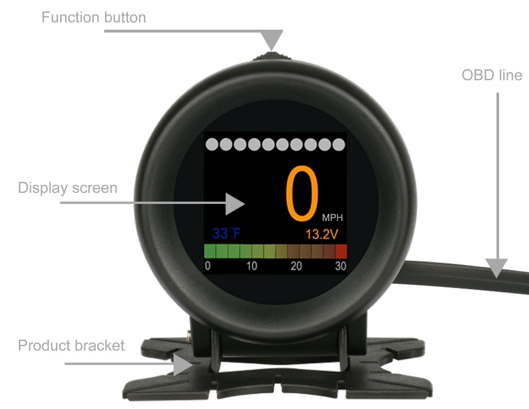 Autool x60 Wyświetlacz Prędkości OBD2 LED LCD Kasowanie